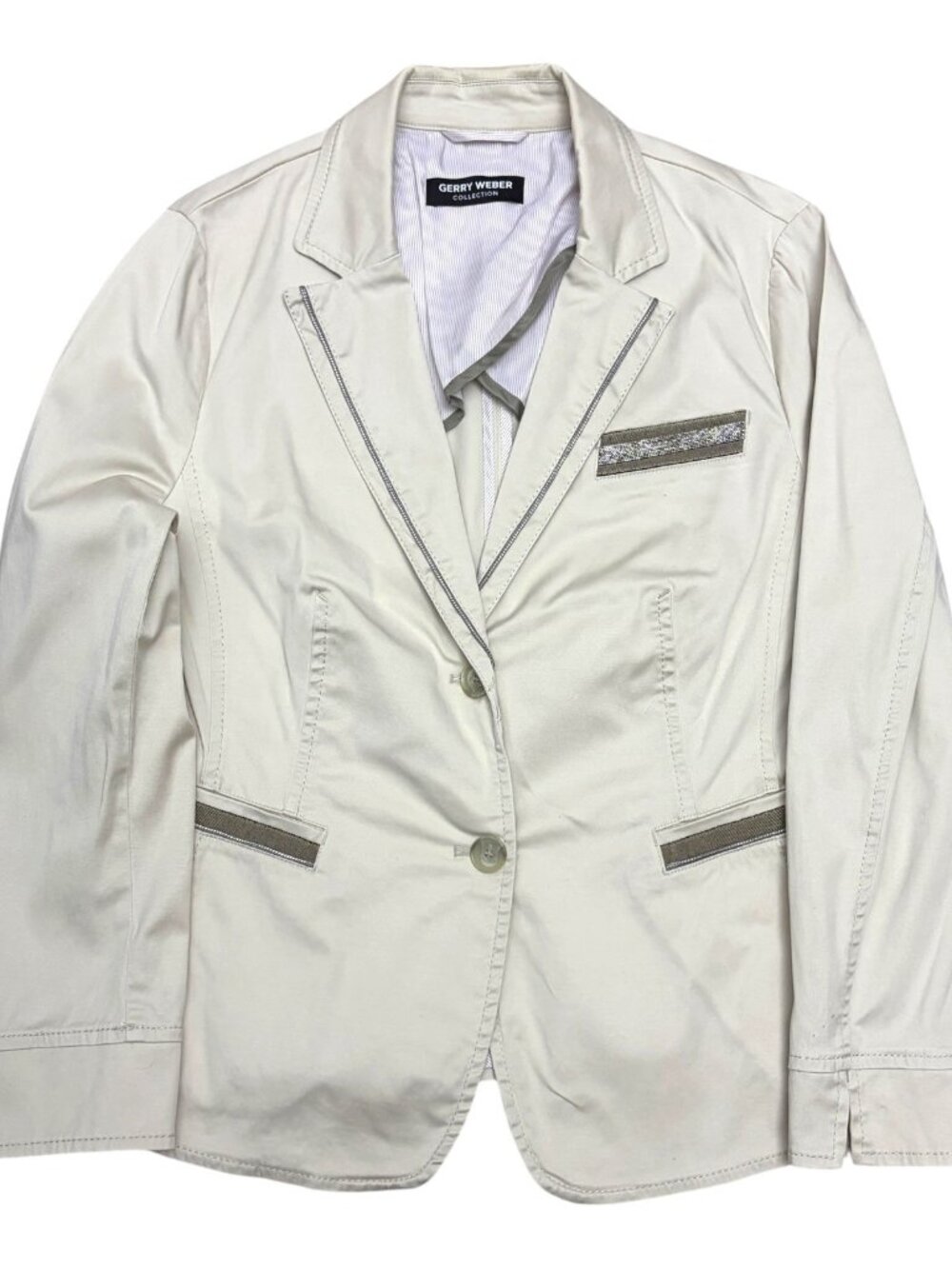 $400 GERRY WEBER Blazer Jacket Business Casual Cotton Coat Womens 14 (Large)